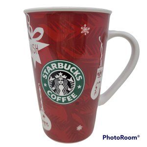 STARBUCKS 2009 Coffee Mug Christmas Holiday Bone China Grande Cup 16-ounce
